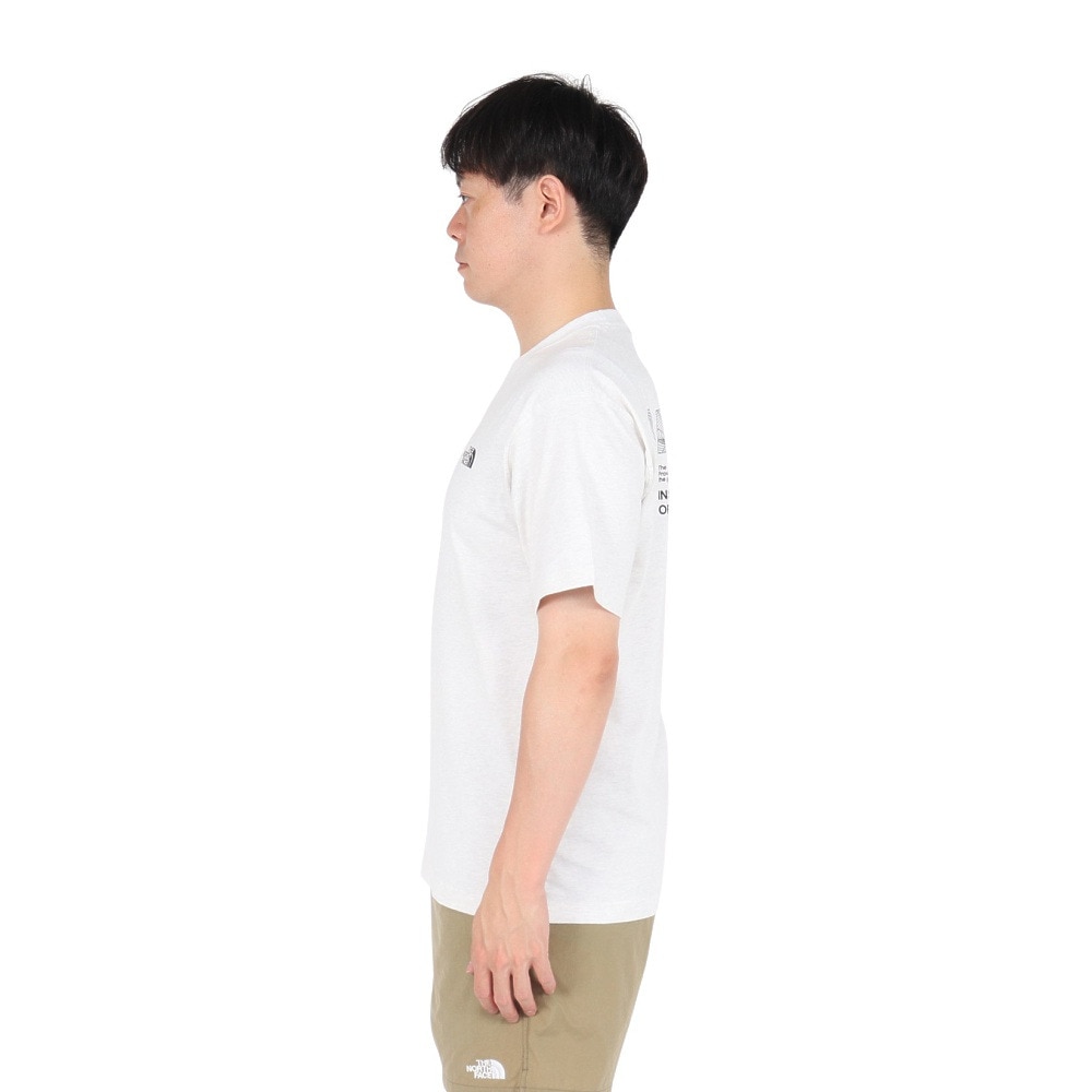 ザ・ノース・フェイス（THE NORTH FACE）（メンズ、レディース）半袖Tシャツ ショートスリーブフラッシュドライグローブグリッドコットンティー NT32550 WX オフホワイト