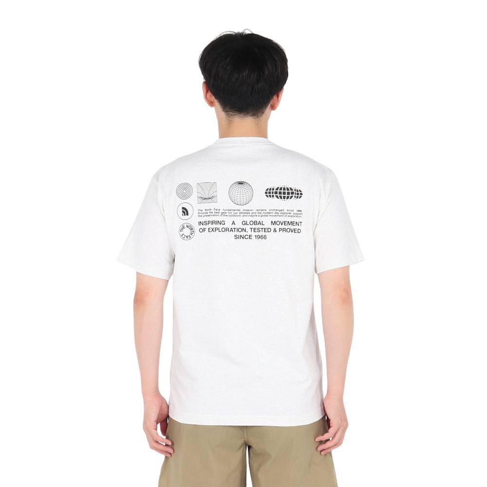 ザ・ノース・フェイス（THE NORTH FACE）（メンズ、レディース）半袖Tシャツ ショートスリーブフラッシュドライグローブグリッドコットンティー NT32550 WX オフホワイト