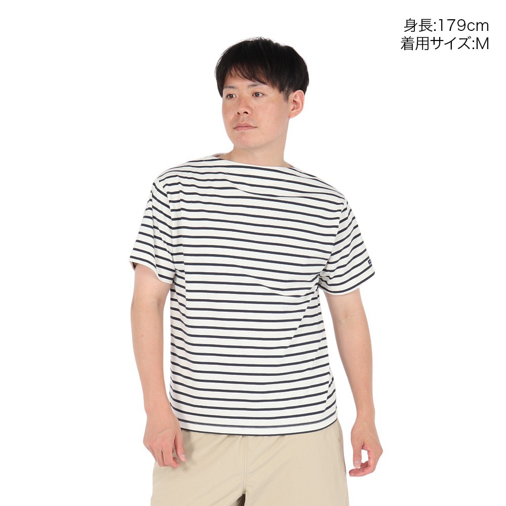 ヘリーハンセン（HELLY HANSEN）（メンズ）ショートスリーブ マリンボーダーTシャツ HH62511 OD ホワイト×ネイビー