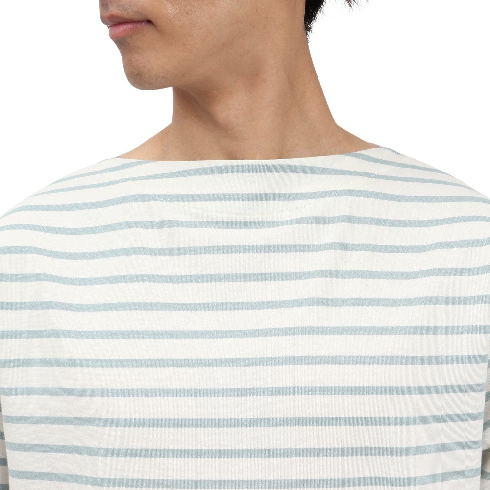 ヘリーハンセン（HELLY HANSEN）（メンズ）ショートスリーブ マリンボーダーTシャツ HH62511 TG ホワイト×グレー 速乾
