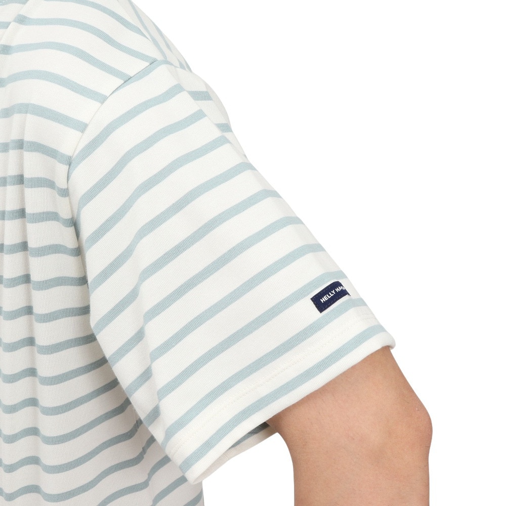 ヘリーハンセン（HELLY HANSEN）（メンズ）ショートスリーブ マリンボーダーTシャツ HH62511 TG ホワイト×グレー 速乾
