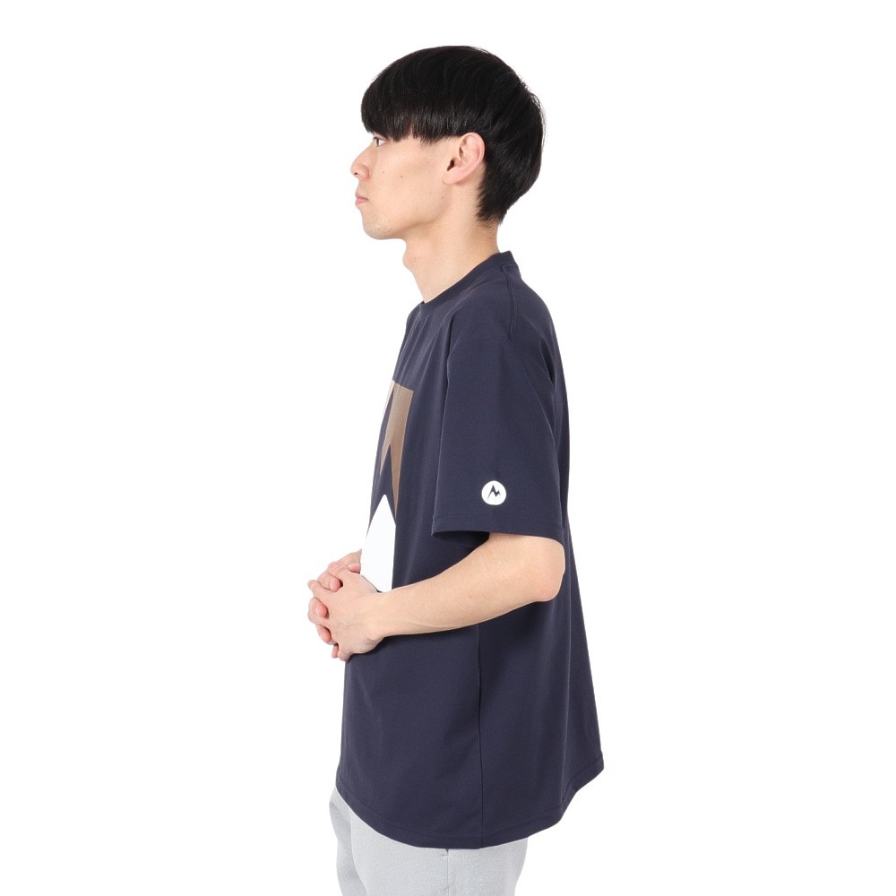 マーモット（Marmot）（メンズ）半袖Tシャツ クラック Tシャツ MTSS25MST063-C005 ネイビー 速乾