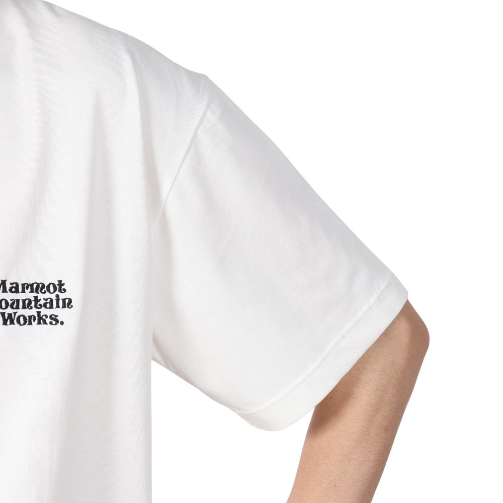 マーモット（Marmot）（メンズ）半袖Tシャツ MMW エンブロイダリーTシャツ MTSS25MST064-C002 ホワイト 速乾