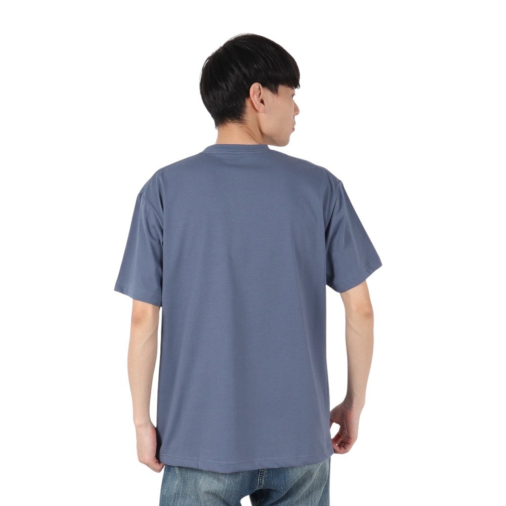 マーモット（Marmot）（メンズ）半袖Tシャツ MMW エンブロイダリーTシャツ MTSS25MST064-C079 インディゴブルー 速乾