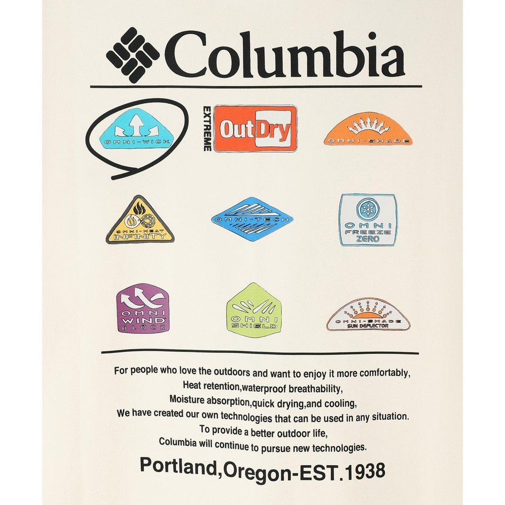 コロンビア（Columbia）（メンズ、レディース）スタックブルックグラフィック 半袖Tシャツ PM0785 125