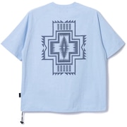 (メンズ)半袖Tシャツ カルキュロ ショートスリーブ バックプリント Solotex 19802732 Sax