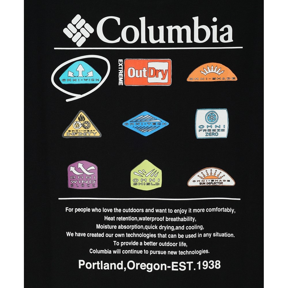 コロンビア（Columbia）（メンズ、レディース）半袖Tシャツ スタックブルック グラフィックショートスリーブTシャツ PM0785 010