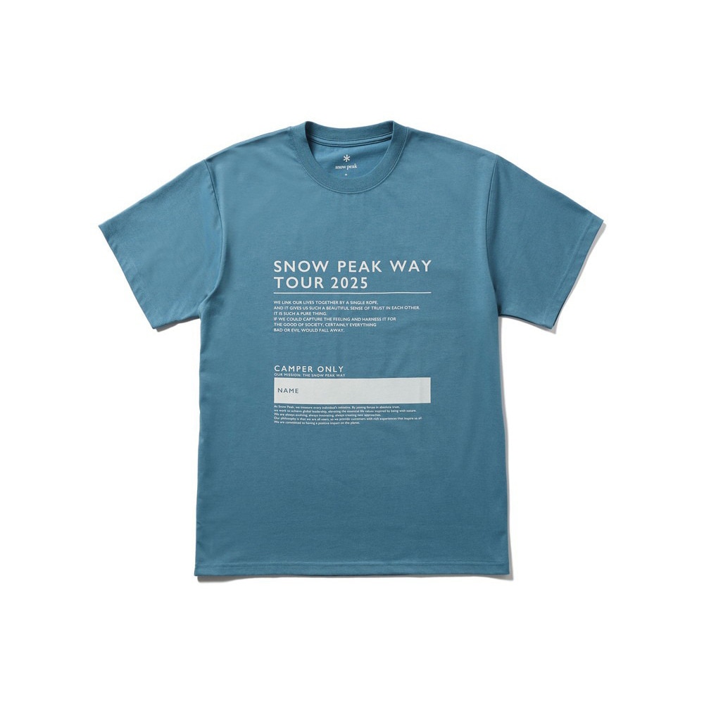 スノーピーク（snow peak）（メンズ、レディース）半袖Tシャツ SPW Tour 2025 T-Shirt TS-25SU102 072