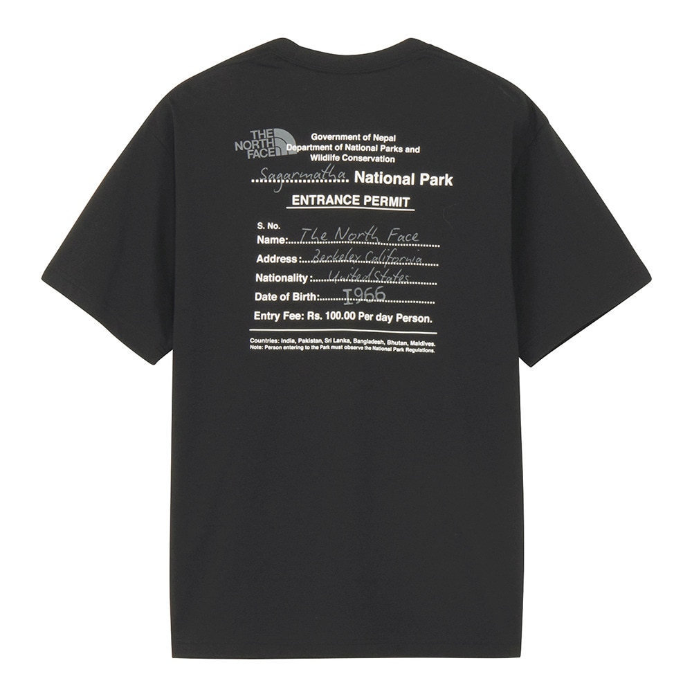 ザ・ノース・フェイス（THE NORTH FACE）（メンズ、レディース）半袖 エントランスパーミッション Tシャツ NT82539 K