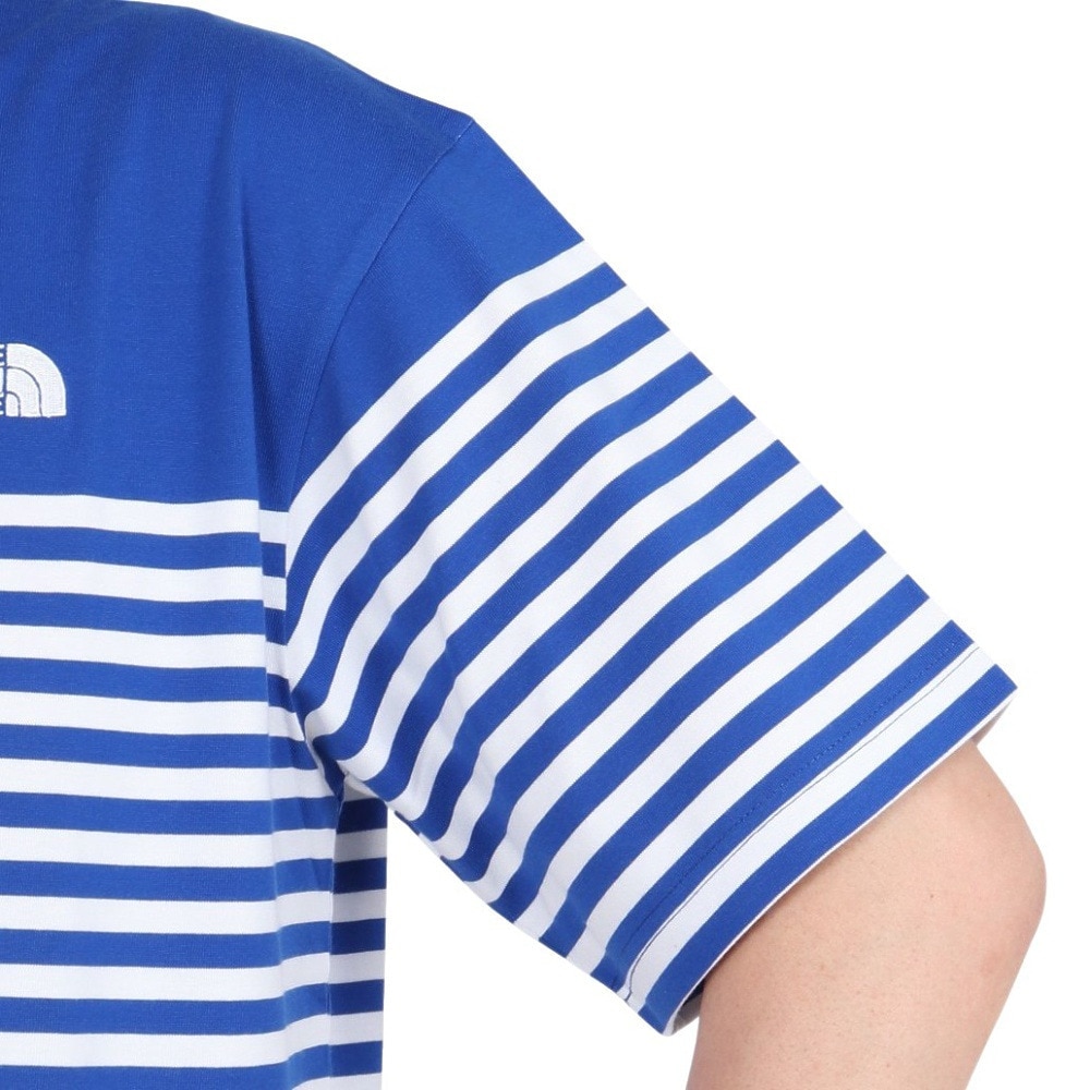 ザ・ノース・フェイス（THE NORTH FACE）（メンズ）半袖Tシャツ ショートスリーブパネルボーダーティー NT32406 HB ブルー 速乾