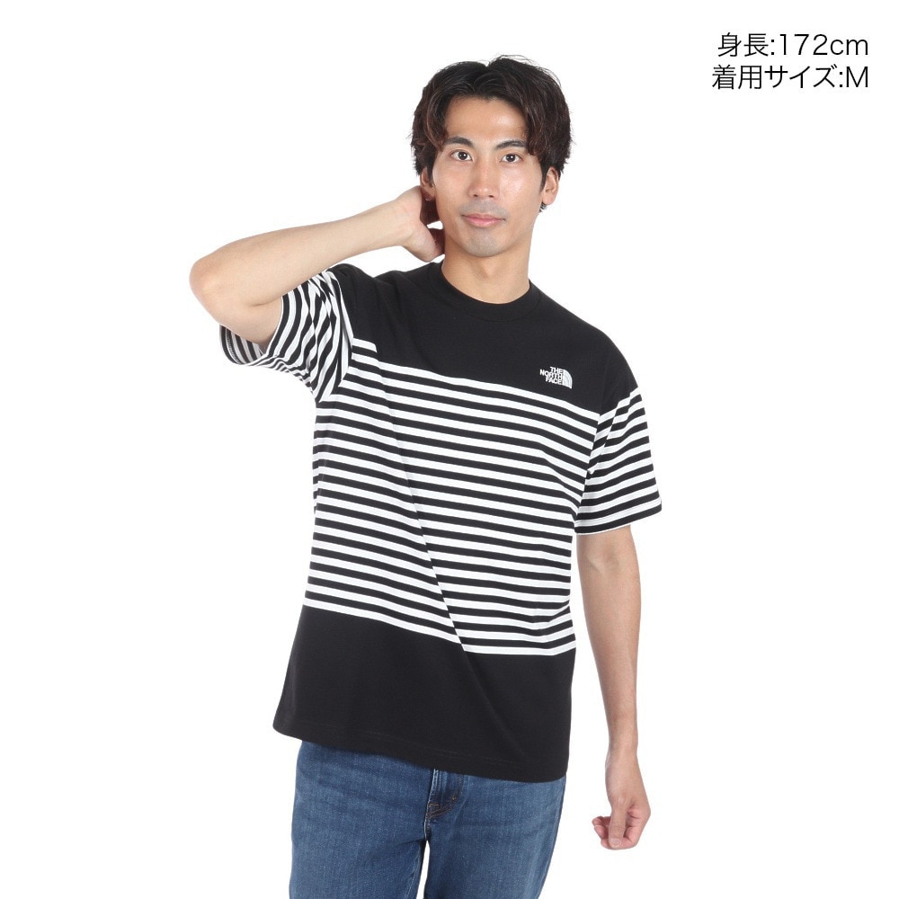 ザ・ノース・フェイス（THE NORTH FACE）（メンズ）半袖Tシャツ ショートスリーブ パネルボーダーTシャツ NT32406 K 速乾