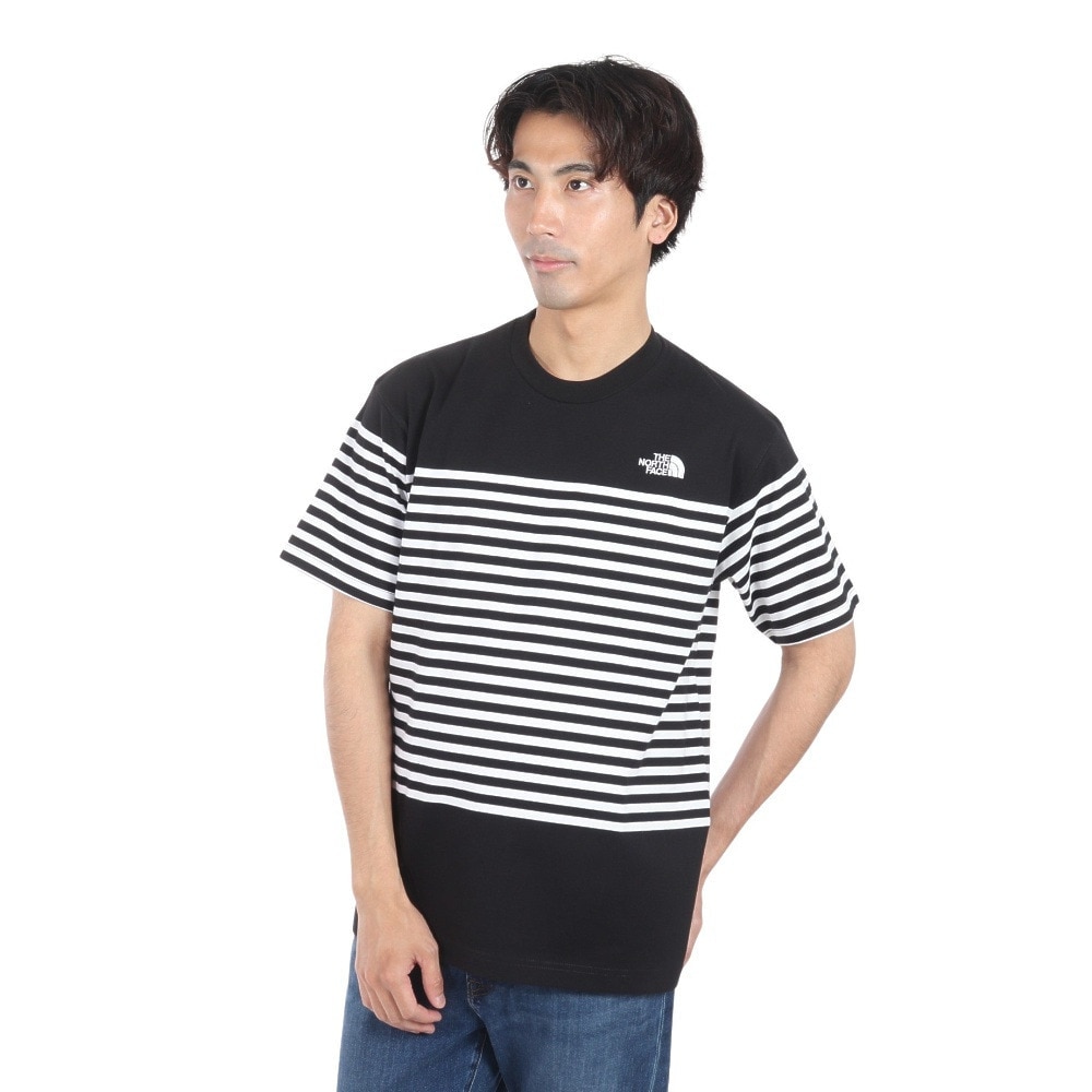 ザ・ノース・フェイス（THE NORTH FACE）（メンズ）半袖Tシャツ ショートスリーブ パネルボーダーTシャツ NT32406 K 速乾