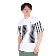 (メンズ)半袖Tシャツ ショートスリーブパネルボーダーティー NT32406 W2 ホワイト 速乾