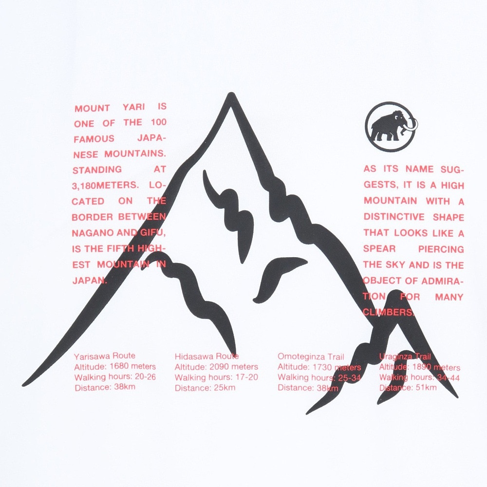 マムート（MAMMUT）（メンズ）半袖Tシャツ QD ヤリガタケ プリント Tシャツ アジアンフィット 1017-07280-0243