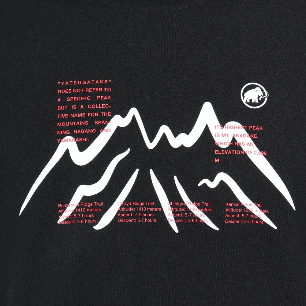マムート（MAMMUT）（メンズ）半袖Tシャツ QD ヤツガタケ プリント Tシャツ アジアンフィット 1017-07290-0001