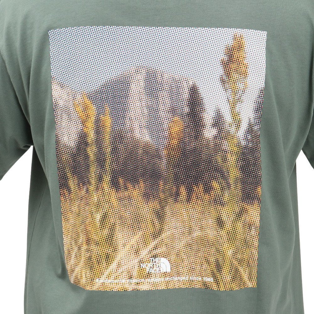 ザ・ノース・フェイス（THE NORTH FACE）（メンズ、レディース）半袖フラッシュドライ ピクセルプラント コットンTシャツ NT32549 DG 速乾