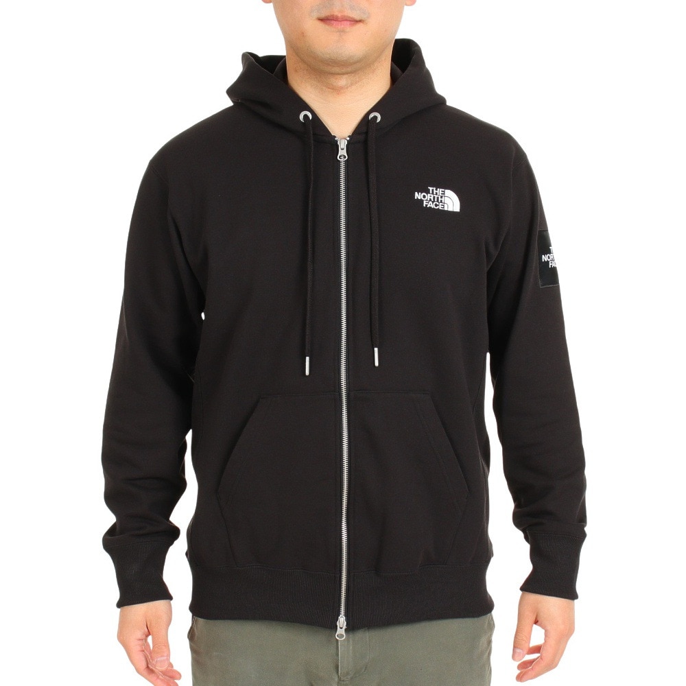ザ・ノース・フェイス（THE NORTH FACE）（メンズ、レディース）トレーナー スウェット パーカー スクエアロゴフルジップ NT12335 K ブラック