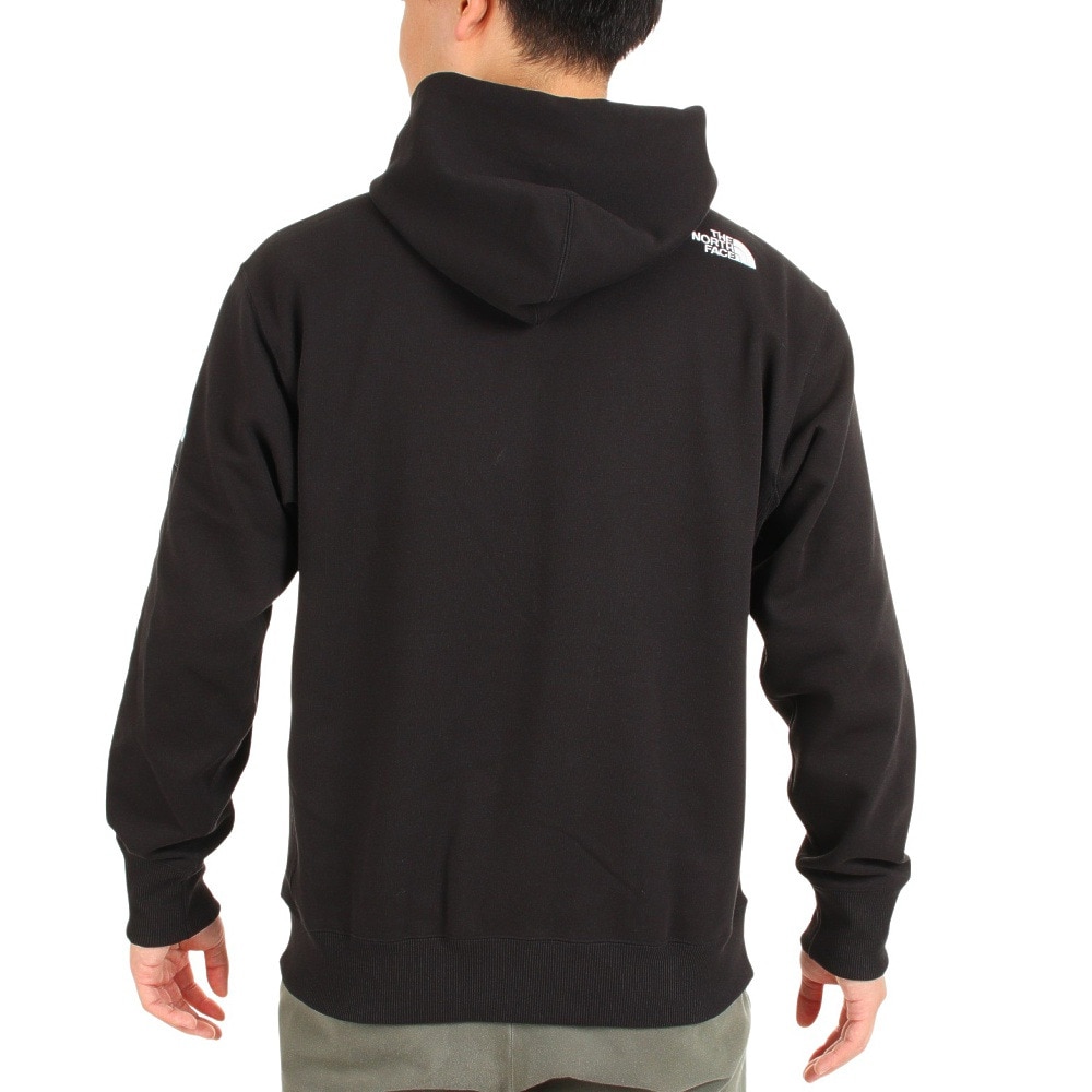ザ・ノース・フェイス（THE NORTH FACE）（メンズ、レディース）トレーナー スウェット パーカー スクエアロゴフルジップ NT12335 K ブラック