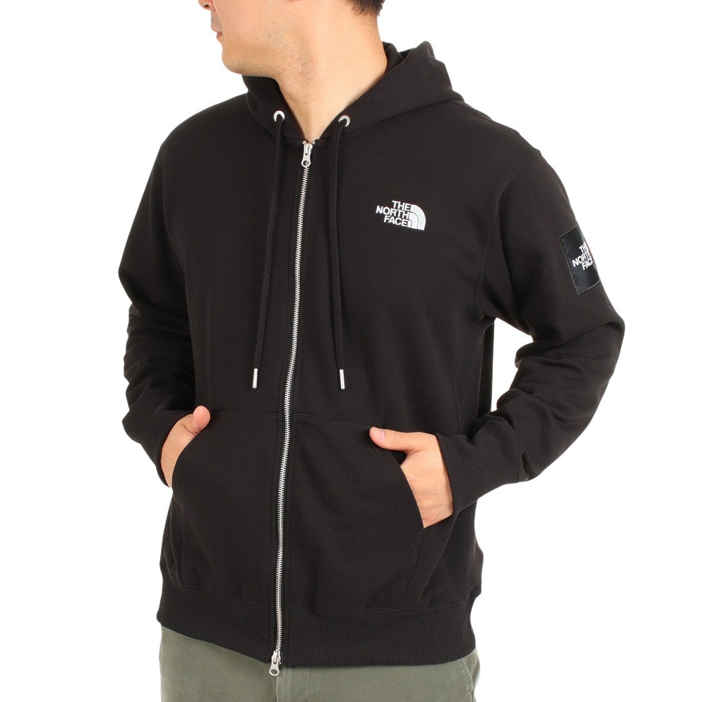 ザ・ノース・フェイス（THE NORTH FACE）（メンズ、レディース）トレーナー スウェット パーカー スクエアロゴフルジップ NT12335 K ブラック