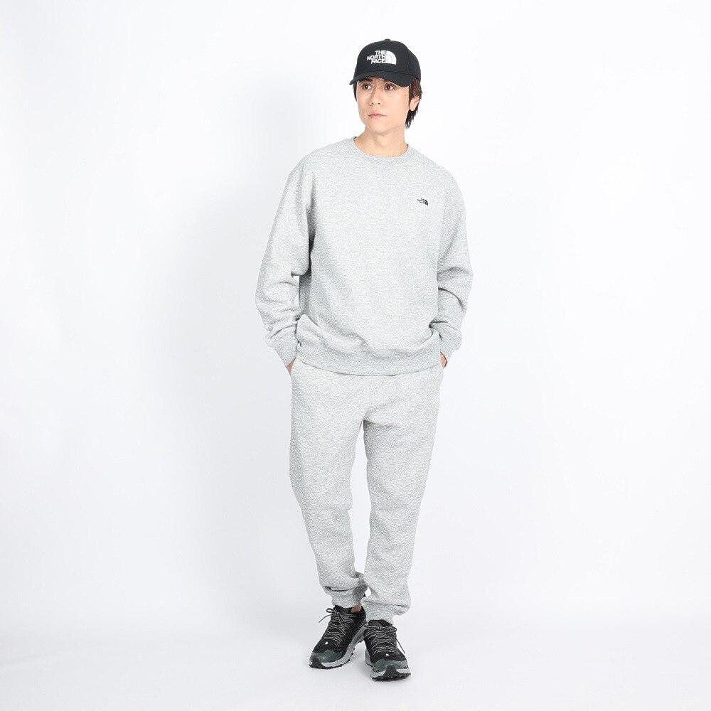 ノースフェイス（THE NORTH FACE）（メンズ）トレーナー スウェット スモールロゴ ヘザー スウェットクルー NT62337 Z グレー