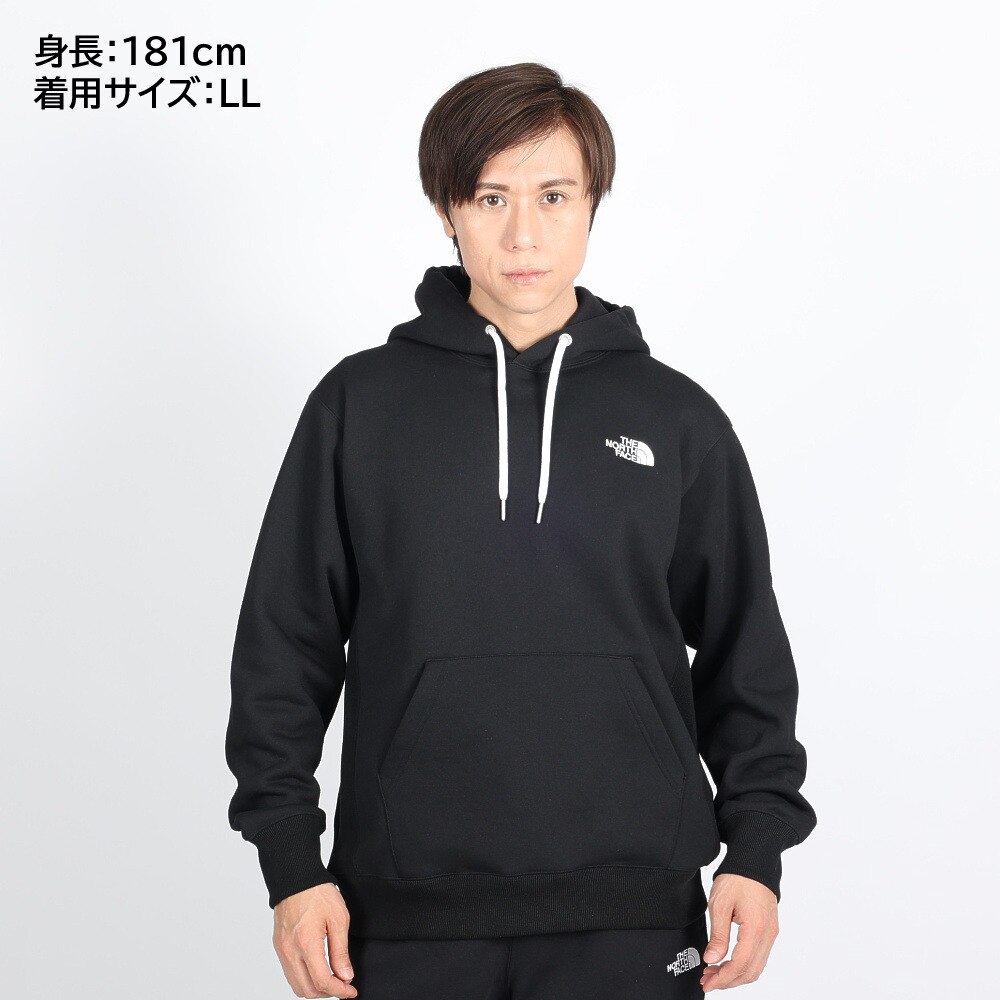 ノースフェイス（THE NORTH FACE）（メンズ）パーカー スウェット スクエア ロゴ フーディ NT62338 K ブラック