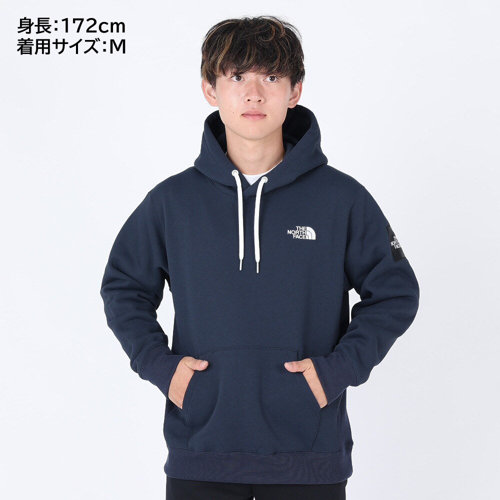 ノースフェイス（THE NORTH FACE）（メンズ、レディース）パーカー スウェット スクエアロゴフーディ NT62338 UN ネイビー