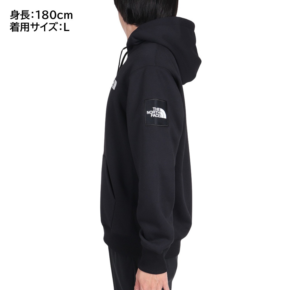 ノースフェイス（THE NORTH FACE）（メンズ）パーカー スウェット スクエアロゴ ジップアップフーディー NT62349 K ブラック