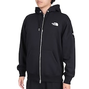 ノースフェイス（THE NORTH FACE）（メンズ）パーカー スウェット スクエアロゴ ジップアップフーディー NT62349 K ブラック