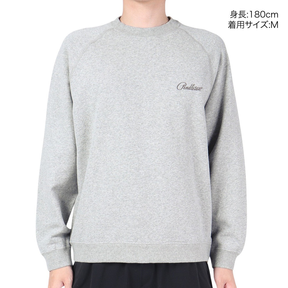 ペンドルトン（PENDLETON）（メンズ）トレーナー スウェット ラグラン バックプリントスウェット 19807225 H.Grey グレー
