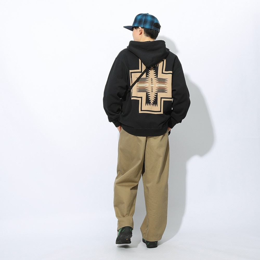 ペンドルトン（PENDLETON）（メンズ、レディース）フレンチテリー バックプリント 長袖ジップアップフーディー 19807036 BLK