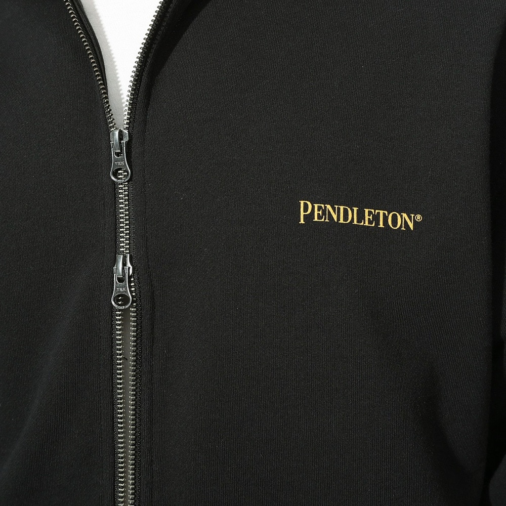 ペンドルトン（PENDLETON）（メンズ、レディース）フレンチテリー バックプリント 長袖ジップアップフーディー 19807036 BLK