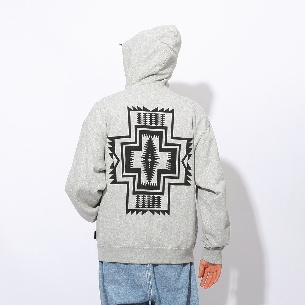 ペンドルトン（PENDLETON）（メンズ、レディース）フレンチテリー バックプリント 長袖ジップアップフーディー 19807036 HGR