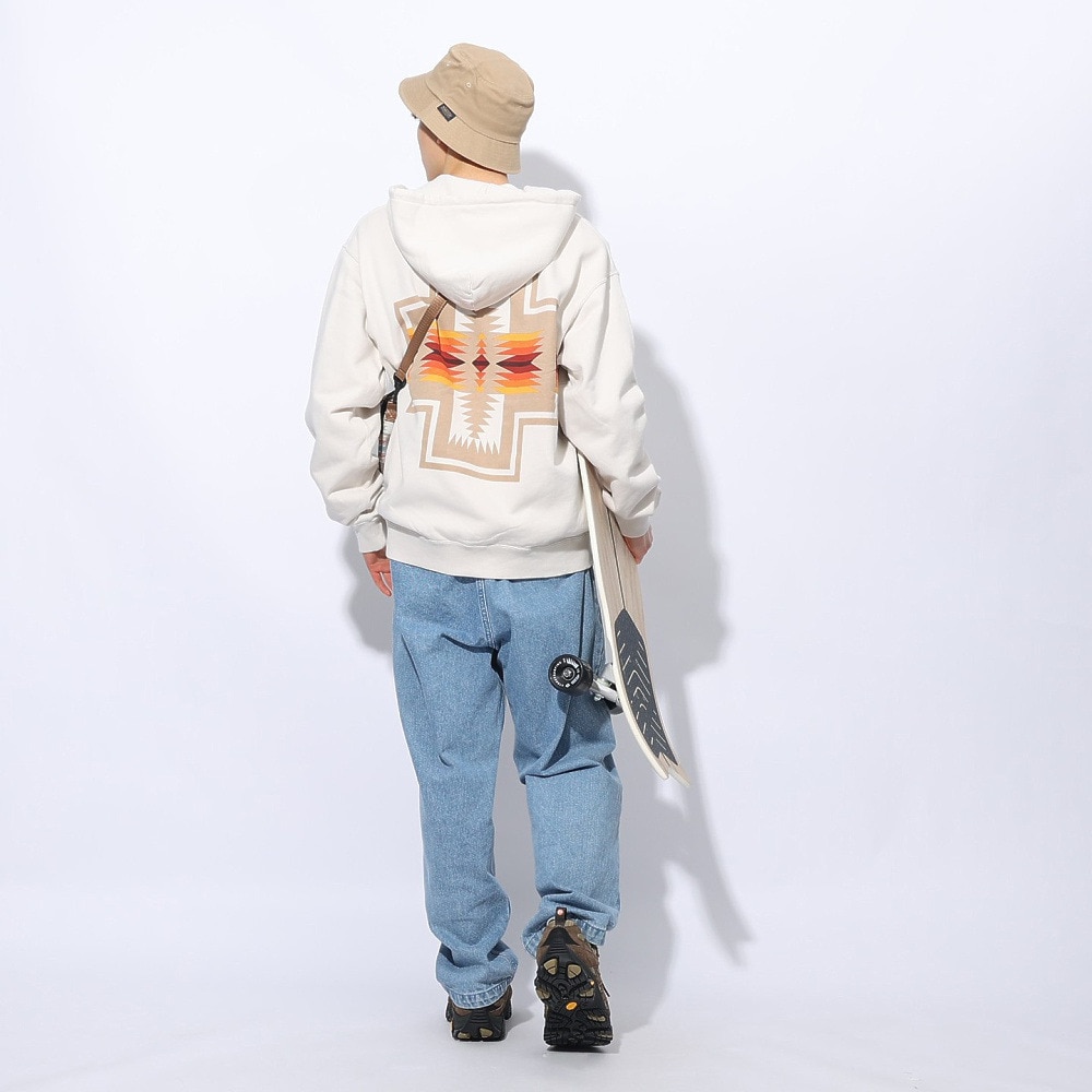 ペンドルトン（PENDLETON）（メンズ、レディース）フレンチテリー バックプリント 長袖ジップアップフーディー 19807036 IVR