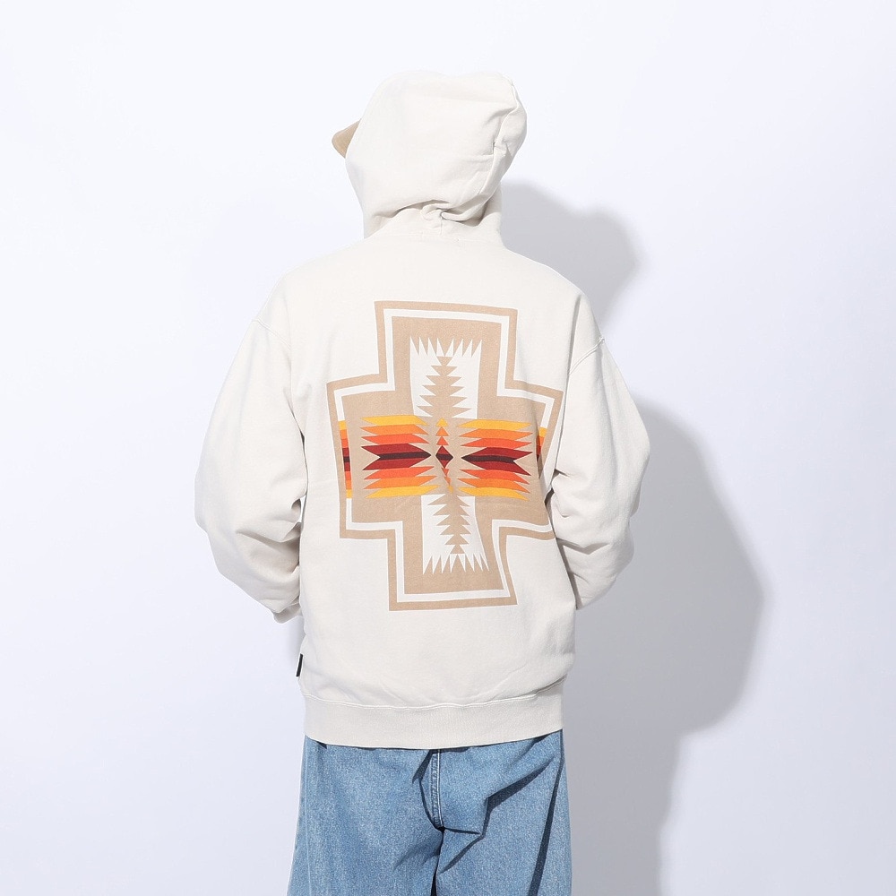 ペンドルトン（PENDLETON）（メンズ、レディース）フレンチテリー バックプリント 長袖ジップアップフーディー 19807036 IVR