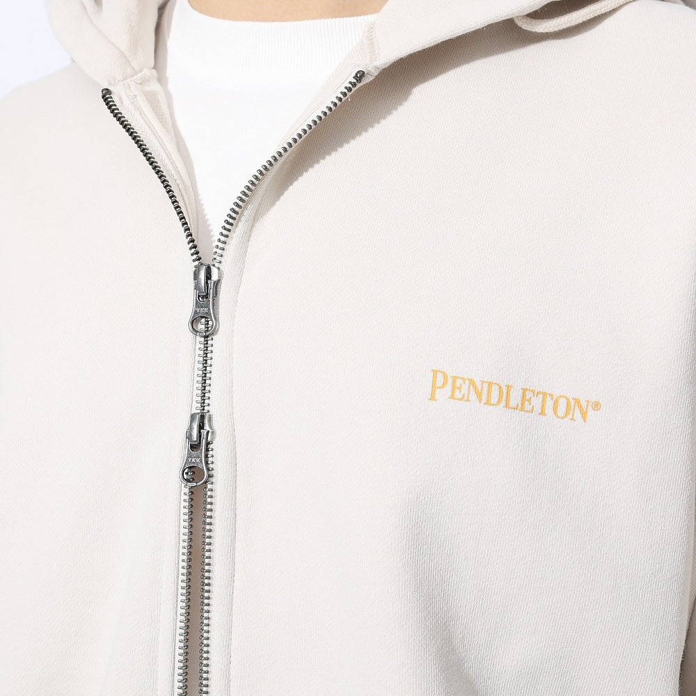 ペンドルトン（PENDLETON）（メンズ、レディース）フレンチテリー バックプリント 長袖ジップアップフーディー 19807036 IVR