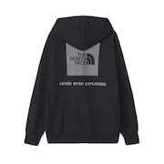 (メンズ、レディース)トレーナー スウェット バックスクエアロゴフーディ NT62533 K