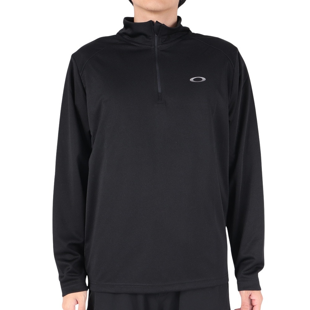 オークリー（OAKLEY）（メンズ）長袖 トップス ハーフジップ Foundational 1/4 zip FOA404792 ブラック 吸汗速乾