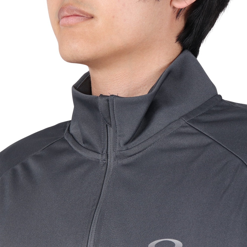 オークリー（OAKLEY）（メンズ）長袖 トップス ハーフジップ Foundational 1/4 zip FOA404792-25N グレー 吸汗速乾 