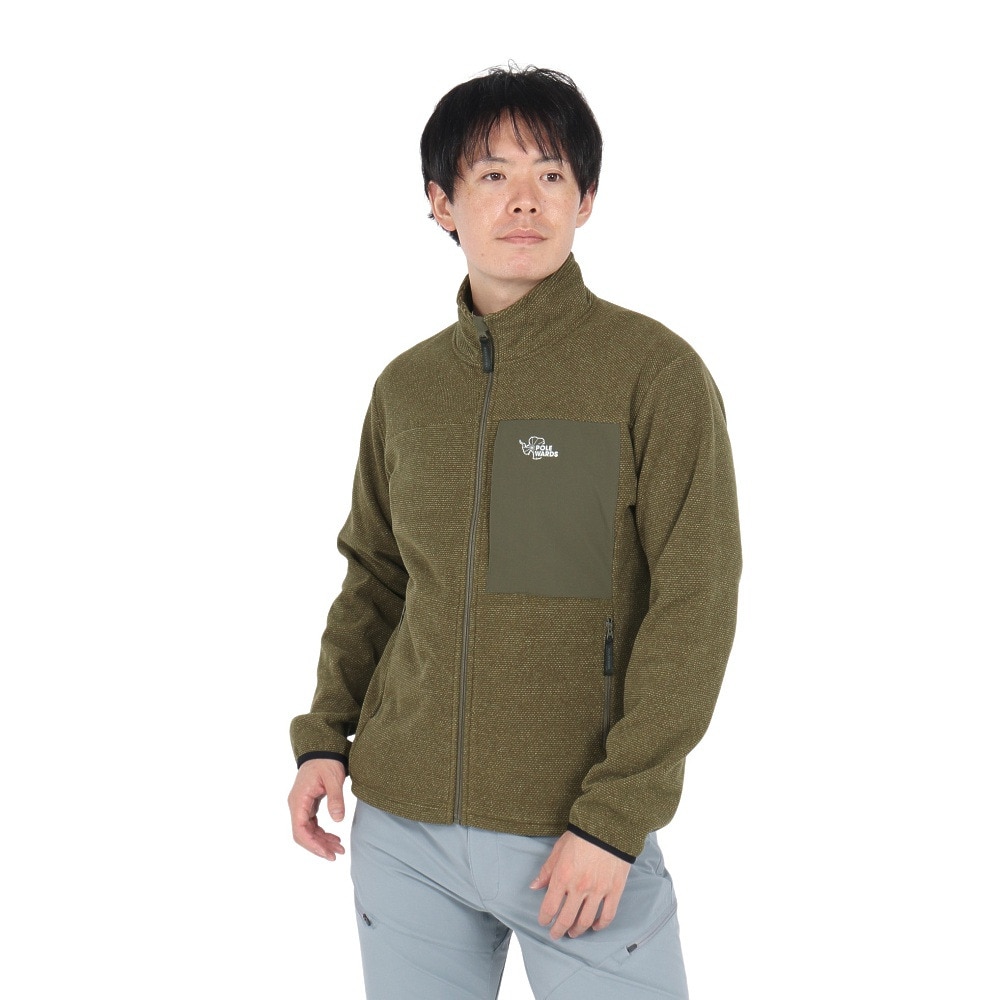 POLEWARDS（メンズ）アウター フリース ジップアップ エアロフリース ジャケット PW2SJZ01 OLV オリーブ 軽量 保温