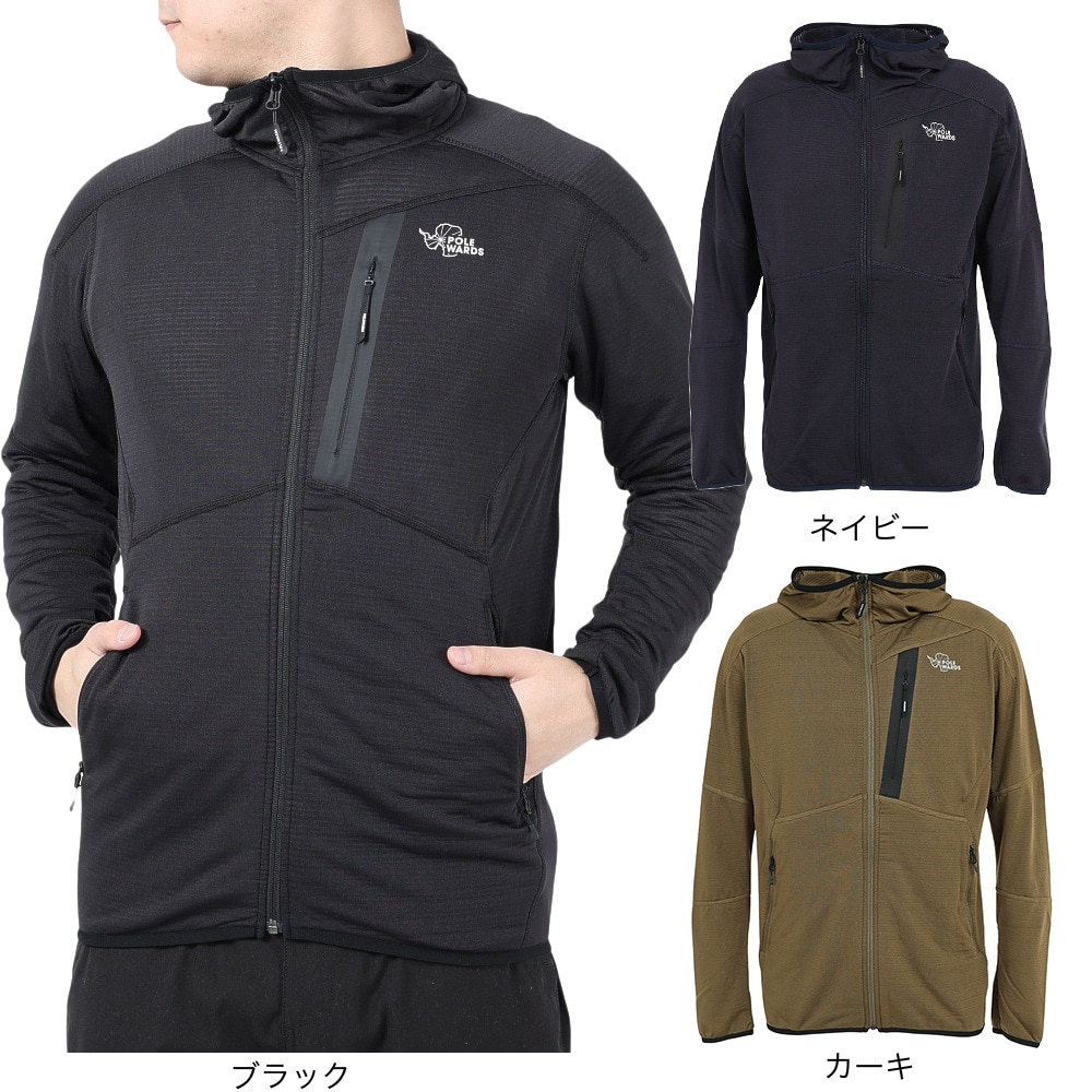 POLEWARDS（メンズ）アウター テックフェイス ストレッチ フーディージャケット PW2LJN04 KHK カーキ 保温性