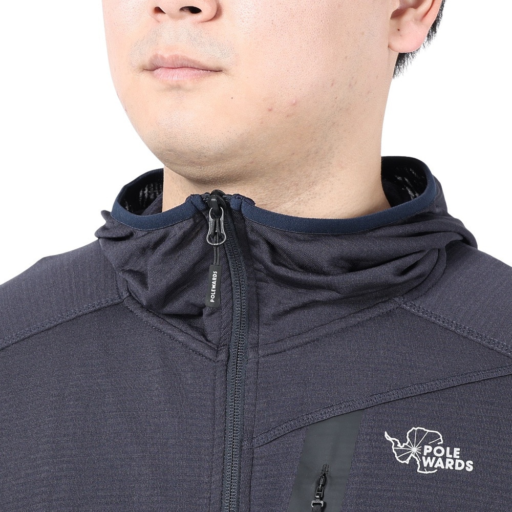 POLEWARDS（メンズ）アウター テックフェイス ストレッチ フーディージャケット PW2LJN04 NVY ネイビー 保温性