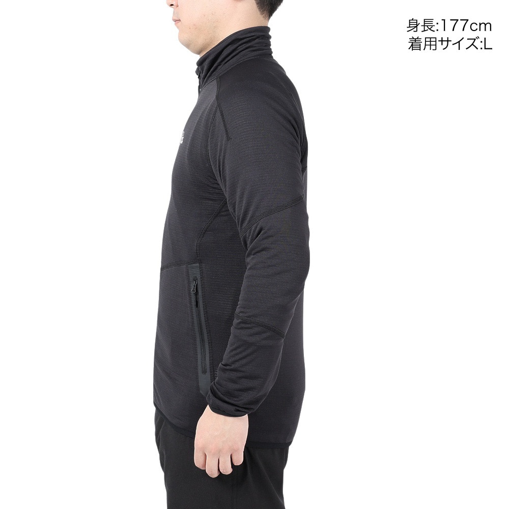 POLEWARDS（メンズ）アウター テックフェイス ストレッチ ジャケット PW2LJN05 BLK ブラック スタンドカラー 保温性