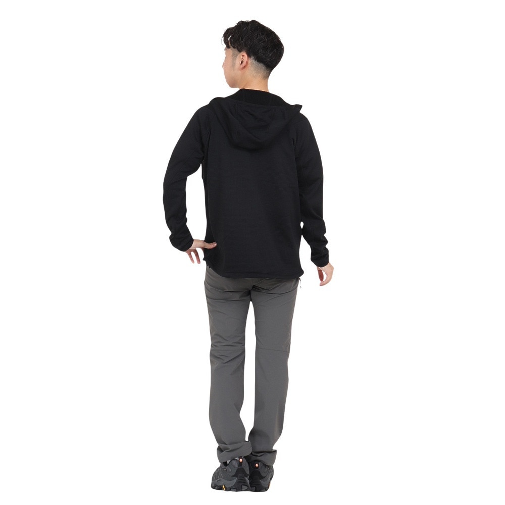 POLEWARDS（メンズ）フリース ジャケット フュージョンドライpp パワーグリッド フーディー PW2QJZ05 BLK ブラック