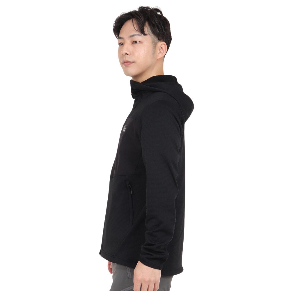 POLEWARDS（メンズ）フリース ジャケット フュージョンドライpp パワーグリッド フーディー PW2QJZ05 BLK ブラック