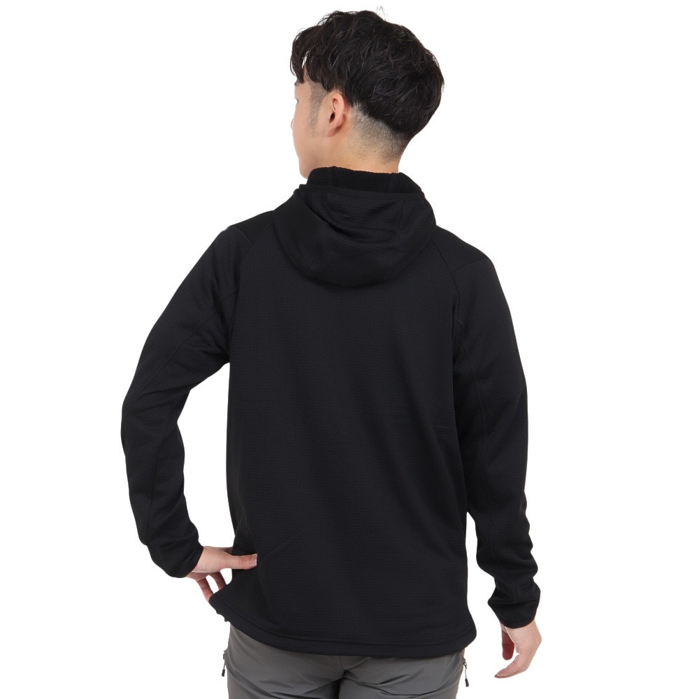 POLEWARDS（メンズ）フリース ジャケット フュージョンドライpp パワーグリッド フーディー PW2QJZ05 BLK ブラック