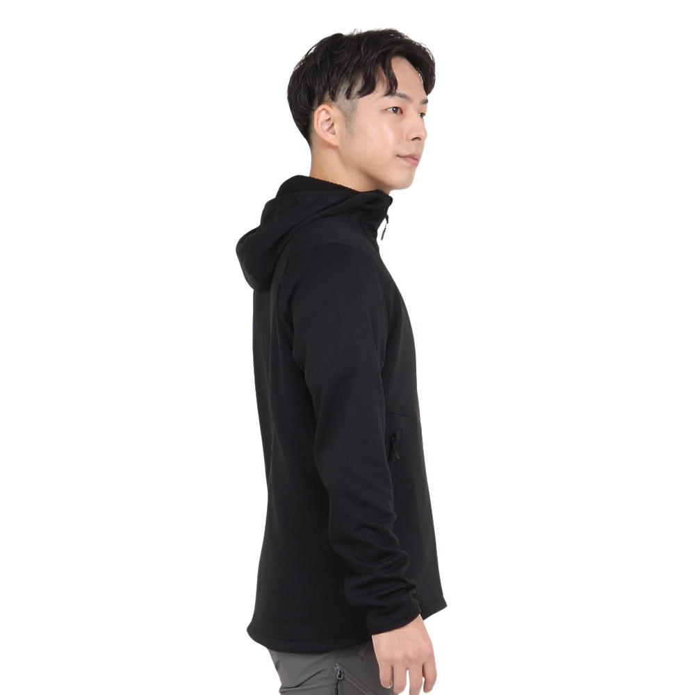 POLEWARDS（メンズ）フリース ジャケット フュージョンドライpp パワーグリッド フーディー PW2QJZ05 BLK ブラック