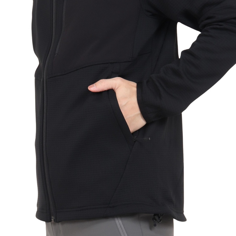 POLEWARDS（メンズ）フリース ジャケット フュージョンドライpp パワーグリッド フーディー PW2QJZ05 BLK ブラック