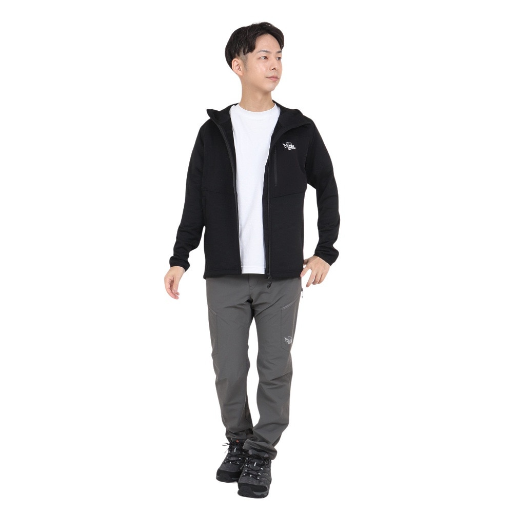 POLEWARDS（メンズ）フリース ジャケット フュージョンドライpp パワーグリッド フーディー PW2QJZ05 BLK ブラック