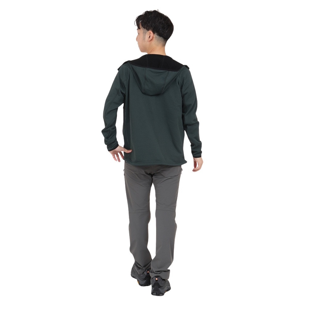 POLEWARDS（メンズ）フリース ジャケット フュージョンドライpp パワーグリッド フーディー PW2QJZ05 KAK カーキ
