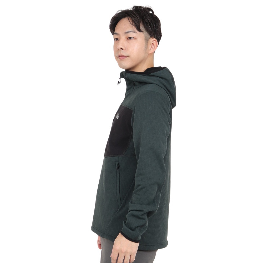 POLEWARDS（メンズ）フリース ジャケット フュージョンドライpp パワーグリッド フーディー PW2QJZ05 KAK カーキ